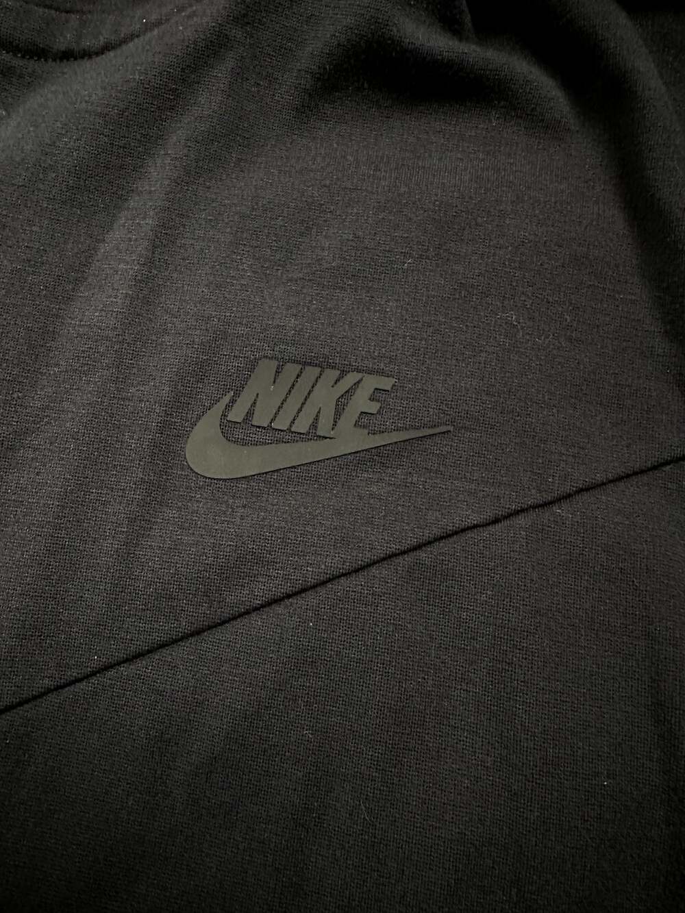 NIKE TECH FLEECE | Lightweight Triple Black Full Zip Hoodie Jacket | XL